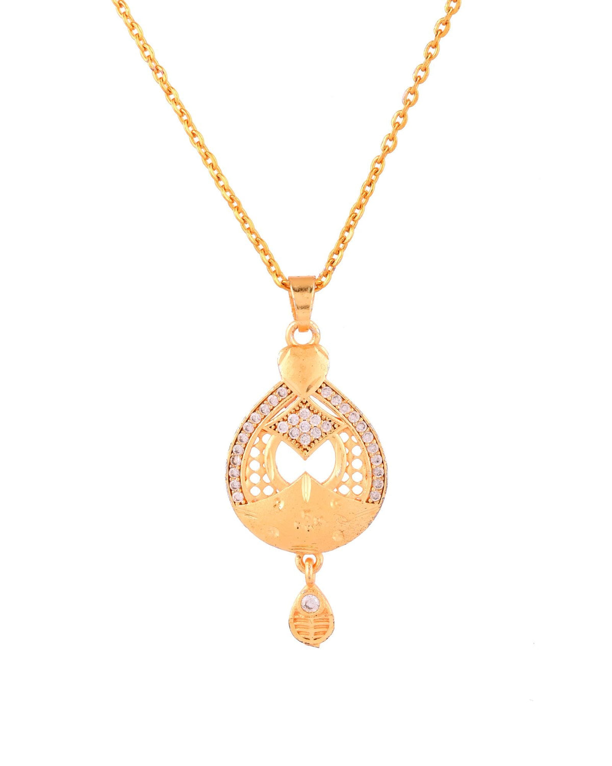 Jewels Nest Gold-Plated Heart Motif Pendant Necklace Set With Matching Earrings For Women | Grocsy
