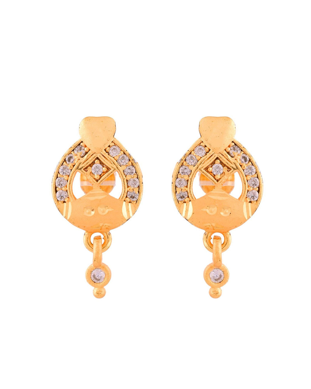 Jewels Nest Gold-Plated Heart Motif Pendant Necklace Set With Matching Earrings For Women | Grocsy