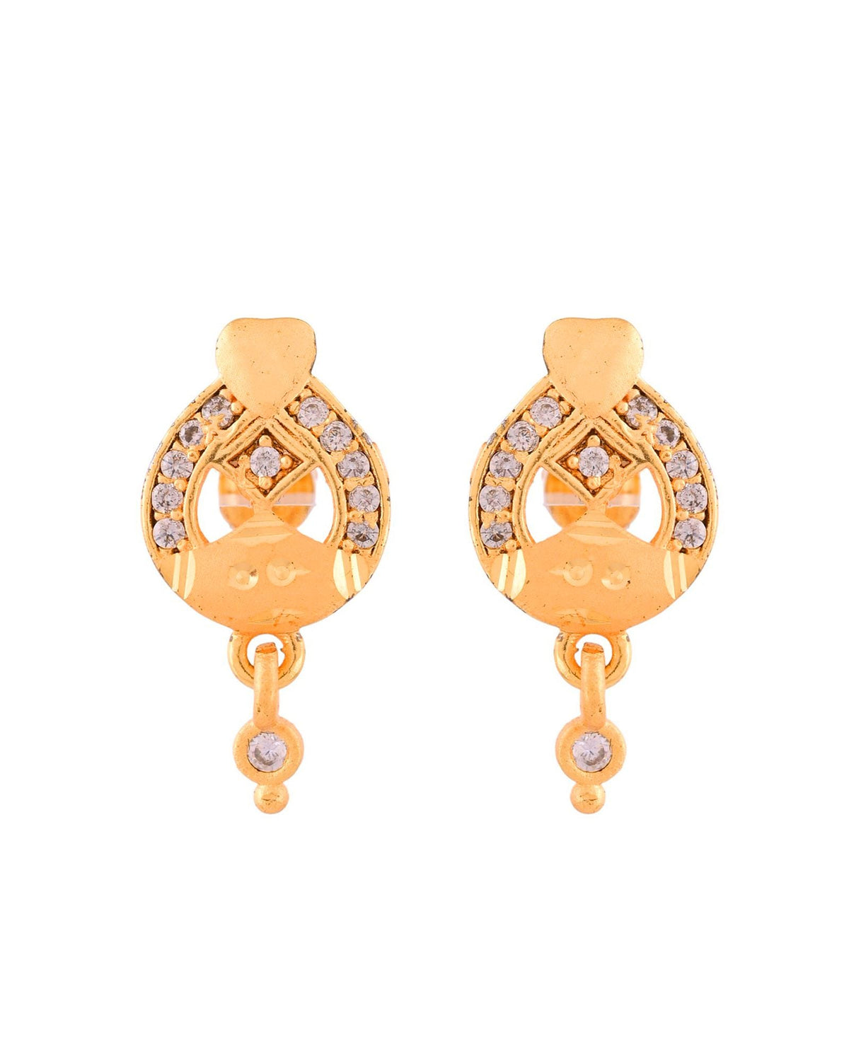 Jewels Nest Gold-Plated Heart Motif Pendant Necklace Set With Matching Earrings For Women | Grocsy
