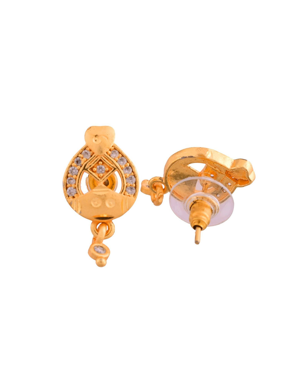 Jewels Nest Gold-Plated Heart Motif Pendant Necklace Set With Matching Earrings For Women | Grocsy