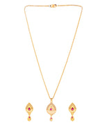 Jewels Nest Gold-Plated Teardrop Pendant Necklace Set With Matching Earrings For Women | Grocsy