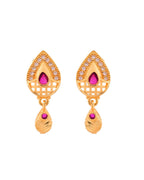 Jewels Nest Gold-Plated Teardrop Pendant Necklace Set With Matching Earrings For Women | Grocsy