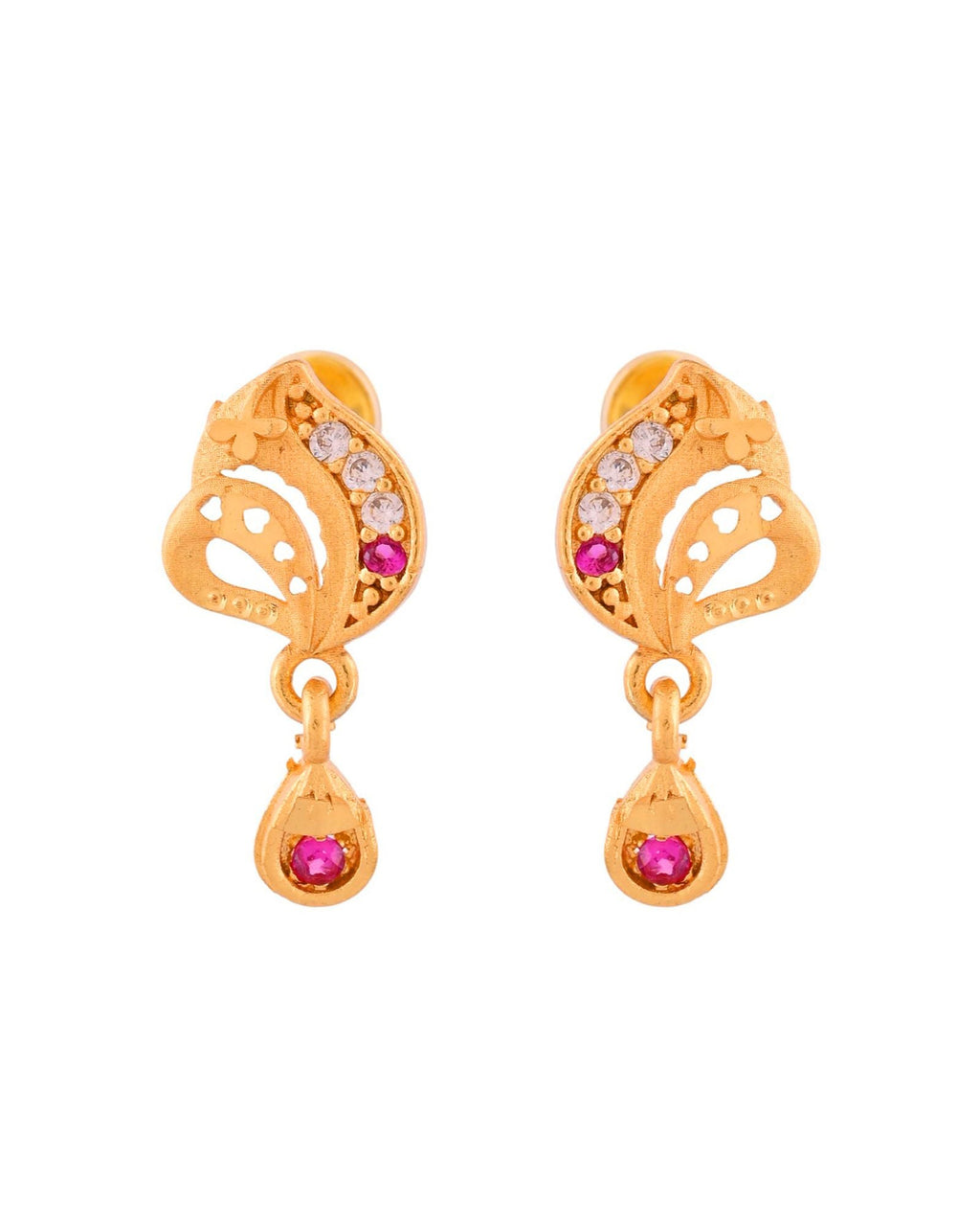 Jewels Nest Gold-Plated Designer Pendant Necklace Set With Matching Drop Earrings For Women | Grocsy