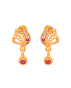 Jewels Nest Gold-Plated Designer Pendant Necklace Set With Matching Drop Earrings For Women | Grocsy
