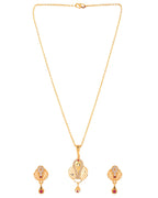 Jewels Nest Gold-Plated Honeycomb Design Pendant Necklace Set With Matching Earrings For Women | Grocsy