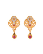 Jewels Nest Gold-Plated Honeycomb Design Pendant Necklace Set With Matching Earrings For Women | Grocsy