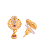 Jewels Nest Gold-Plated Honeycomb Design Pendant Necklace Set With Matching Earrings For Women | Grocsy