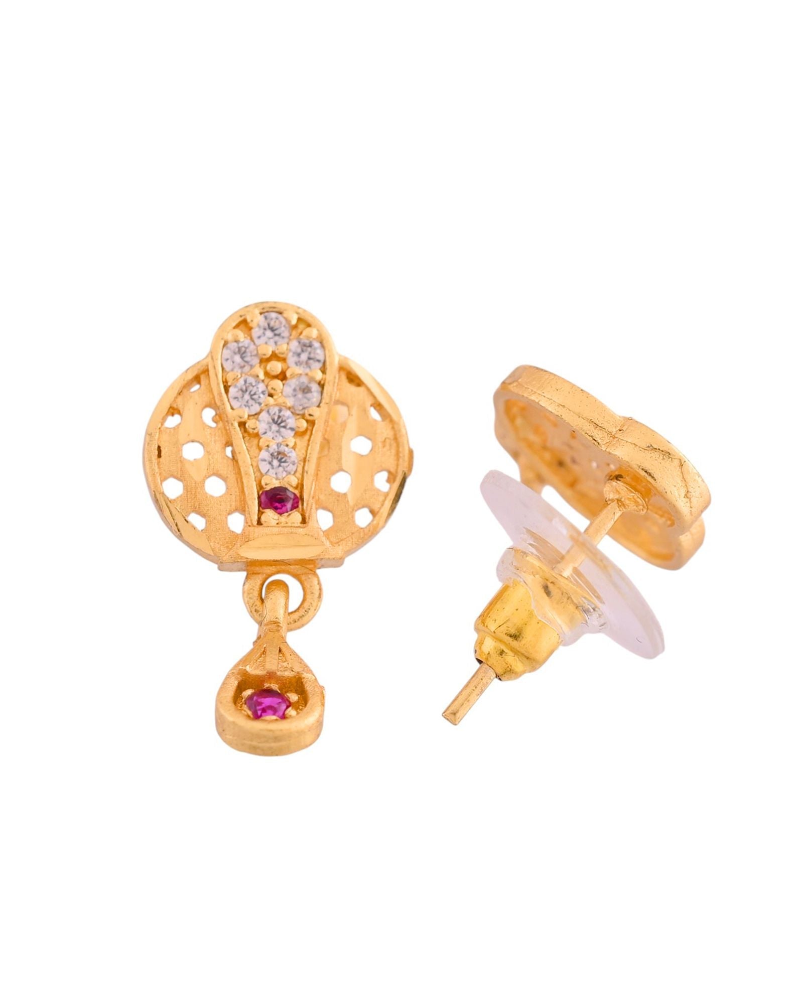 Jewels Nest Gold-Plated Honeycomb Design Pendant Necklace Set With Matching Earrings For Women | Grocsy