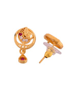 Jewels Nest Gold-Plated Crescent Motif Pendant Necklace Set With Matching Earrings For Women | Grocsy
