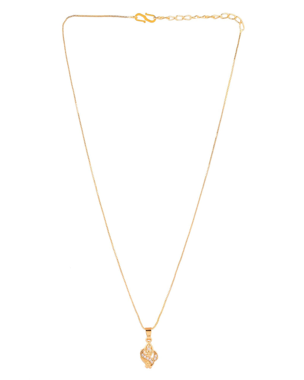 Jewels Nest Gold-Plated Leaf Motif Pendant Necklace For Women | Grocsy