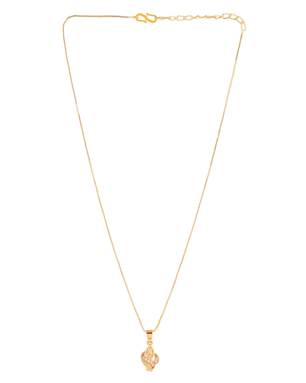 Jewels Nest Gold-Plated Leaf Motif Pendant Necklace For Women | Grocsy