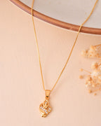 Jewels Nest Gold-Plated Leaf Motif Pendant Necklace For Women | Grocsy