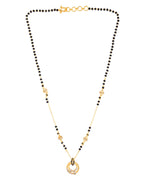 Jewels Nest Gold-Plated Black Beads Mangalsutra Necklace For Women | Grocsy