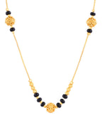 Jewels Nest Elegant Gold-Plated Black Beads Mangalsutra Necklace | Grocsy