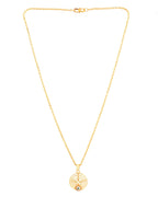 Jewels Nest Minimal Gold-Plated Circular Pendant Necklace For Women | Grocsy