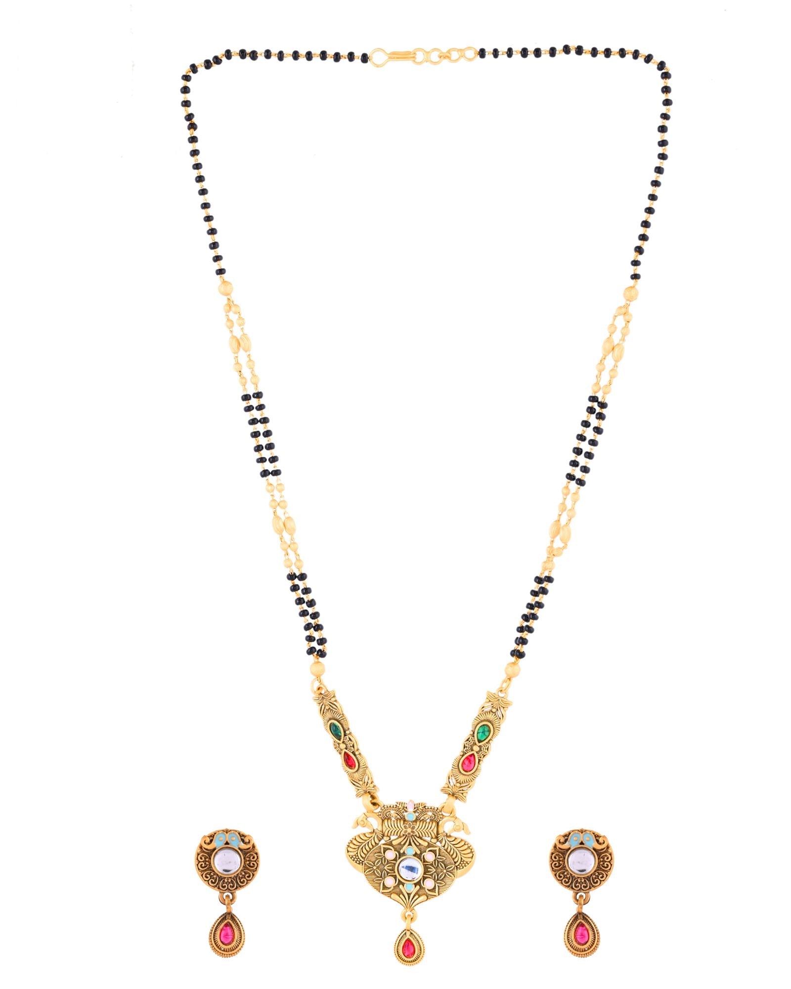 Jewels Nest Traditional Gold-Plated Kundan Mangalsutra Set For Women | Grocsy