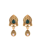 Jewels Nest Antique Gold-Plated Green Stone Mangalsutra Set For Women | Grocsy