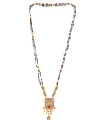 Jewels Nest Antique Gold-Plated Red Stone Temple Mangalsutra Set For Women | Grocsy