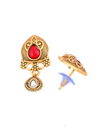 Jewels Nest Antique Gold-Plated Red Stone Temple Mangalsutra Set For Women | Grocsy