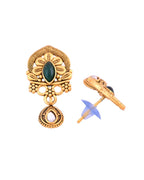 Jewels Nest Antique Gold-Plated Green Stone Temple Mangalsutra Set For Women | Grocsy