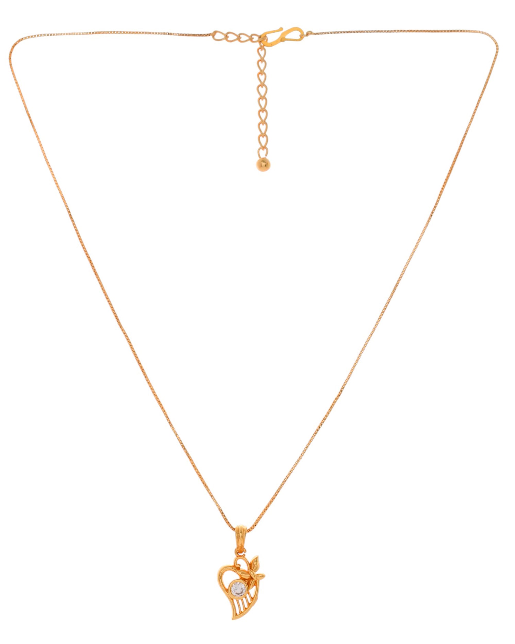 Jewels Nest Elegant Gold-Polished Couple Pendant Set | Grocsy