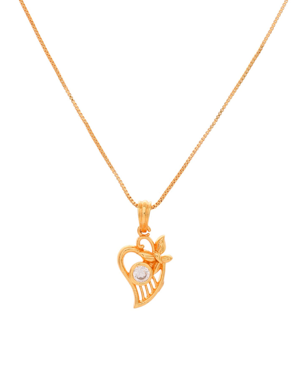 Jewels Nest Elegant Gold-Polished Couple Pendant Set | Grocsy