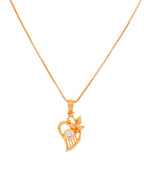 Jewels Nest Elegant Gold-Polished Couple Pendant Set | Grocsy