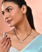 Jewels Nest Minimal Gold-Plated White Stone Mangalsutra For Women | Grocsy
