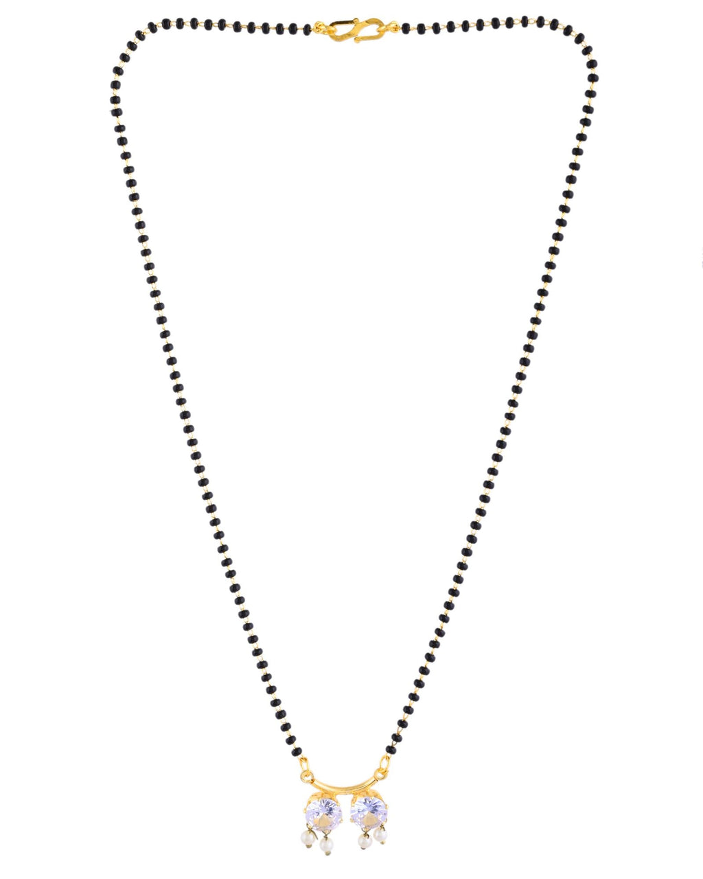 Jewels Nest Minimal Gold-Plated White Stone Mangalsutra For Women | Grocsy