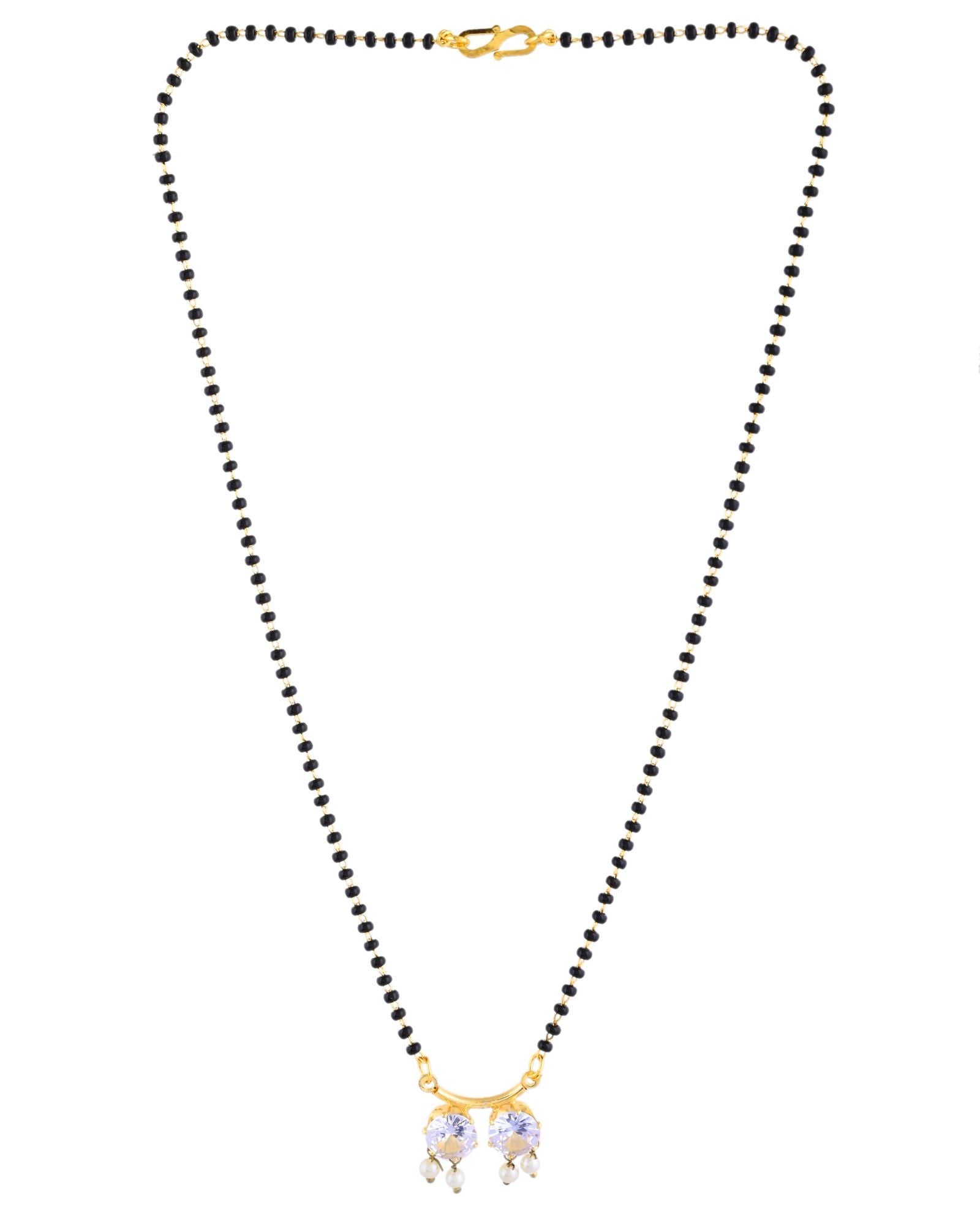 Jewels Nest Minimal Gold-Plated White Stone Mangalsutra For Women | Grocsy