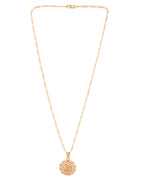 Jewels Nest Gold-Tone Circular Cz Pendant Necklace For Women | Grocsy