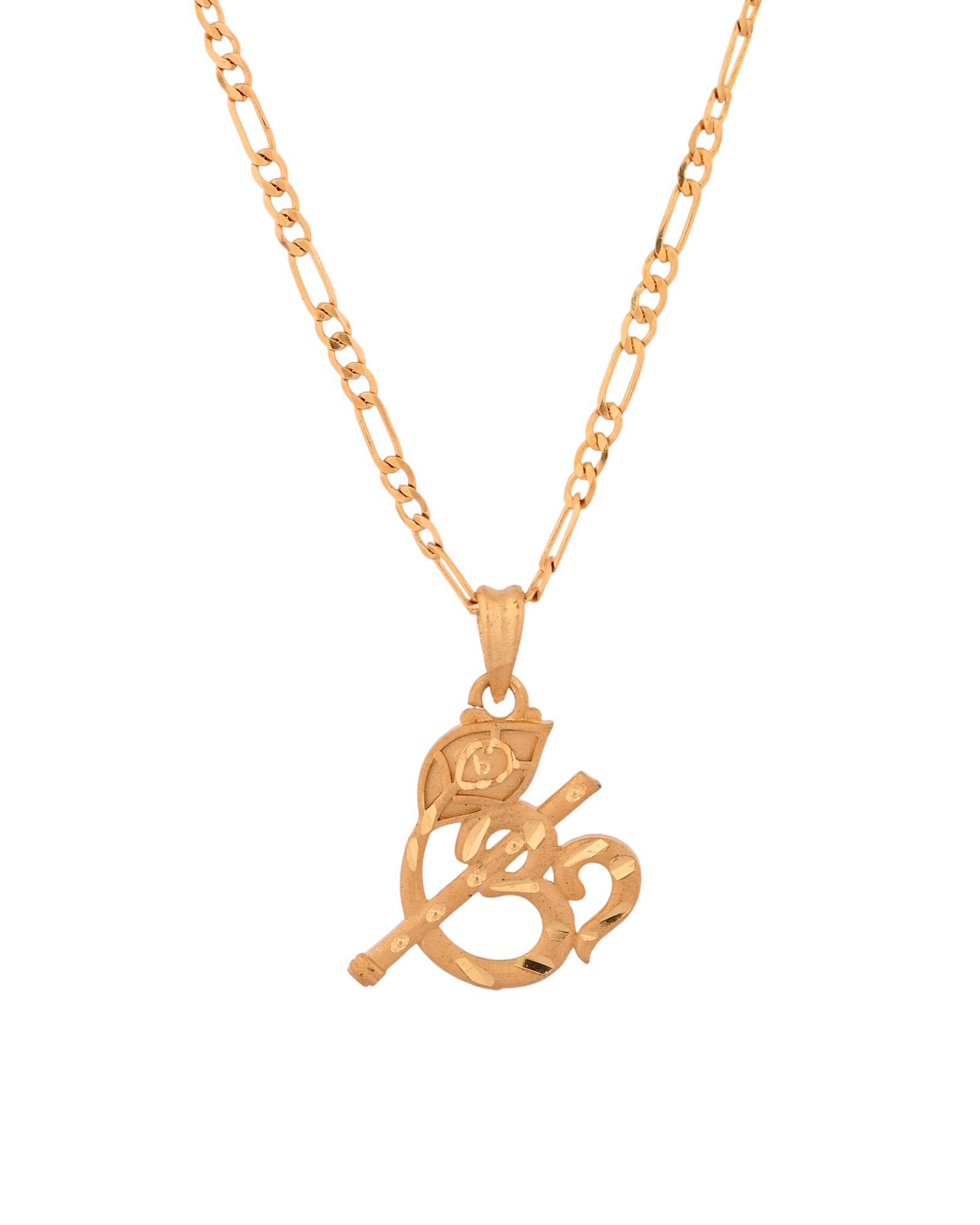 Jewels Nest Gold-Tone Flute Om Pendant Necklace For Women | Grocsy