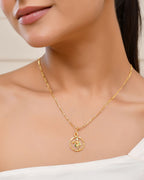 Jewels Nest Gold-Tone Krishna Flute Circle Pendant Necklace For Women | Grocsy