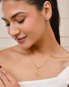 Jewels Nest Gold-Tone Krishna Flute Circle Pendant Necklace For Women | Grocsy