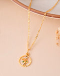 Jewels Nest Gold-Tone Krishna Flute Circle Pendant Necklace For Women | Grocsy