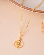 Jewels Nest Gold-Tone Krishna Flute Circle Pendant Necklace For Women | Grocsy