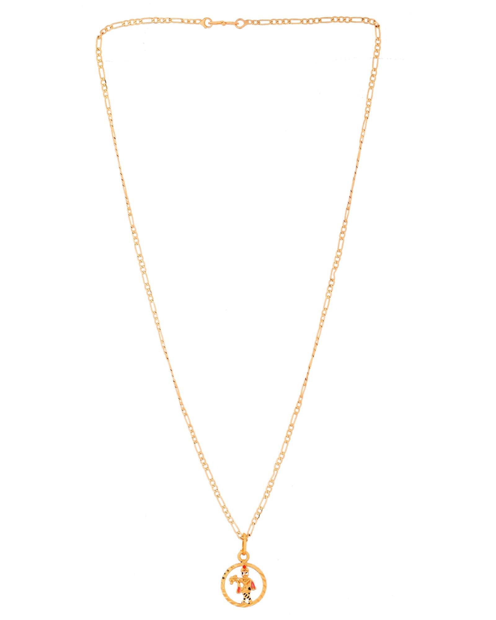 Jewels Nest Gold-Tone Krishna Circle Pendant Necklace For Women | Grocsy