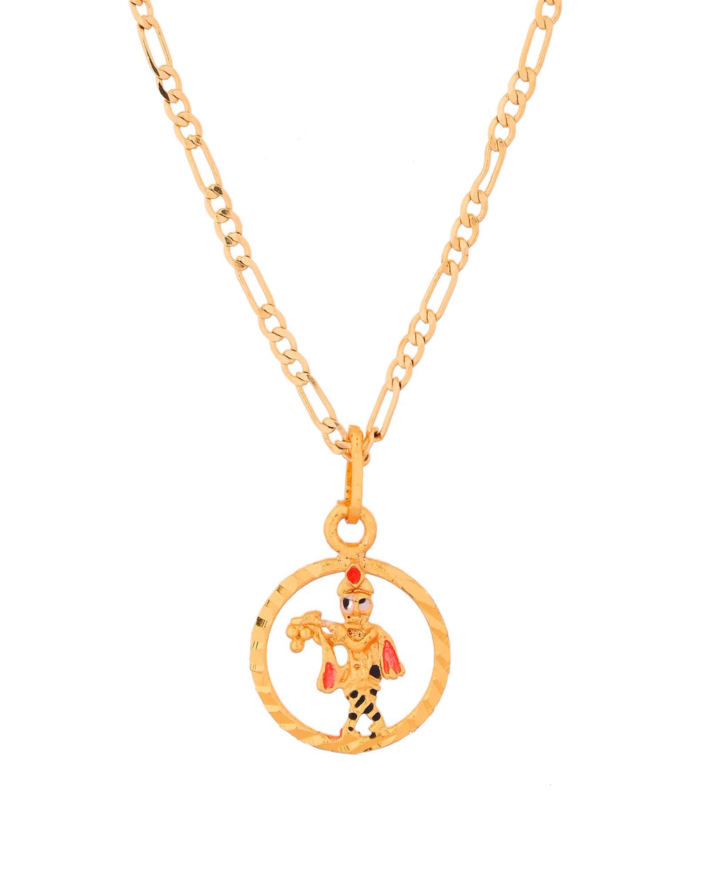 Jewels Nest Gold-Tone Krishna Circle Pendant Necklace For Women | Grocsy