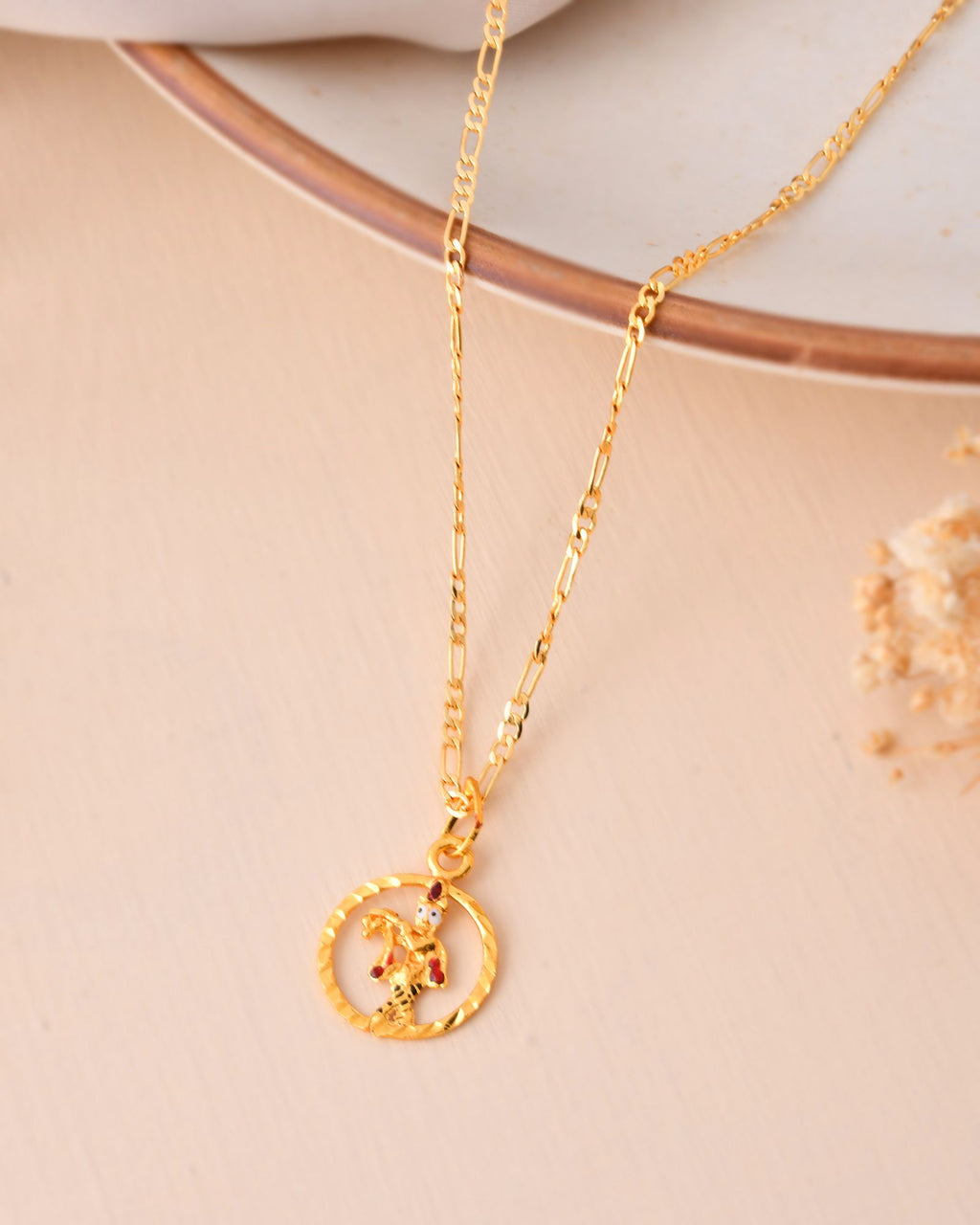 Jewels Nest Gold-Tone Krishna Circle Pendant Necklace For Women | Grocsy
