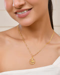 Jewels Nest Gold-Tone Enamel Krishna Circle Pendant Necklace For Women | Grocsy