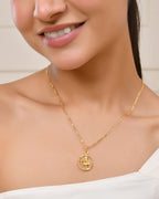 Jewels Nest Gold-Tone Enamel Krishna Circle Pendant Necklace For Women | Grocsy