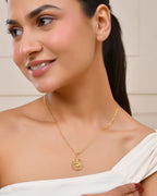 Jewels Nest Gold-Tone Enamel Krishna Circle Pendant Necklace For Women | Grocsy