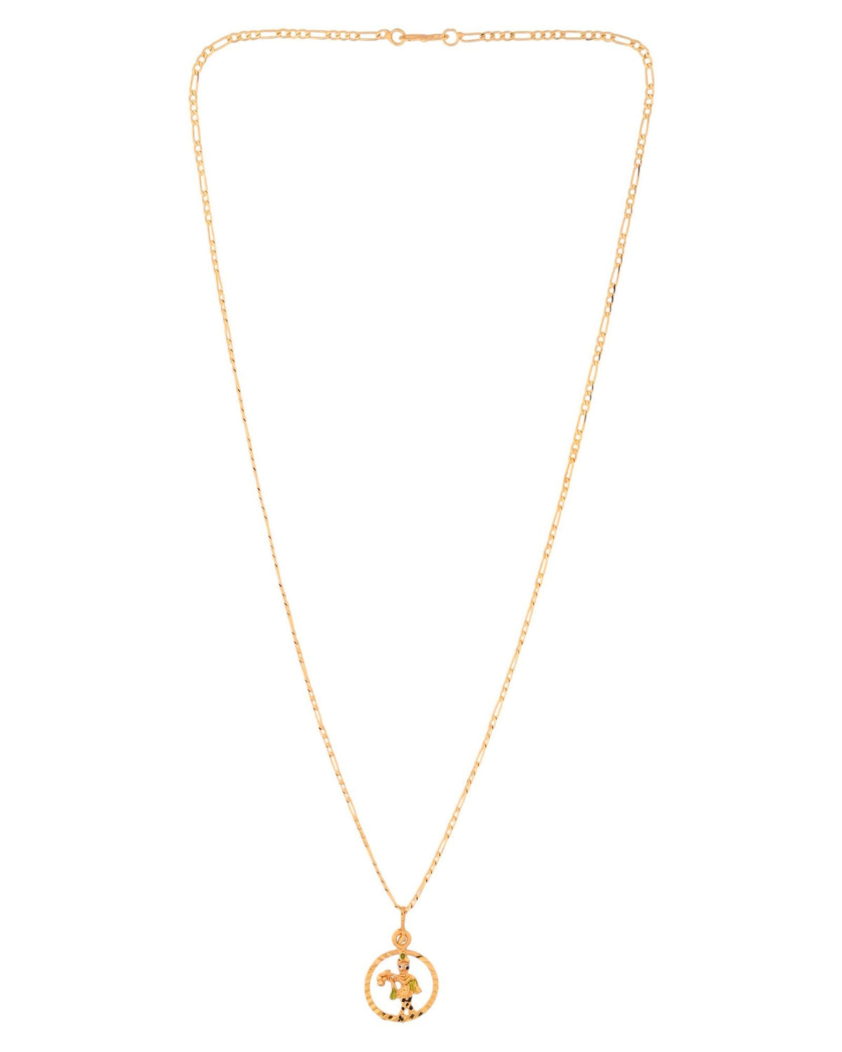 Jewels Nest Gold-Tone Enamel Krishna Circle Pendant Necklace For Women | Grocsy