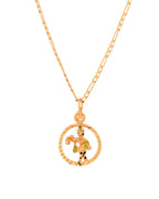 Jewels Nest Gold-Tone Enamel Krishna Circle Pendant Necklace For Women | Grocsy