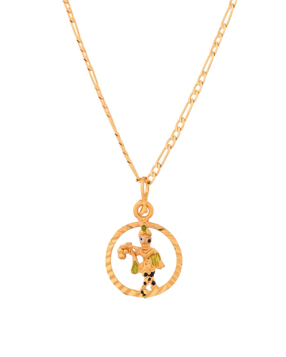 Jewels Nest Gold-Tone Enamel Krishna Circle Pendant Necklace For Women | Grocsy