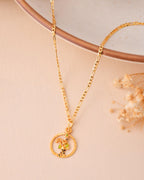 Jewels Nest Gold-Tone Enamel Krishna Circle Pendant Necklace For Women | Grocsy