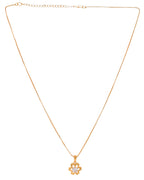 Jewels Nest Elegant Gold-Polished Floral Pendant with Sparkling Stone | Grocsy