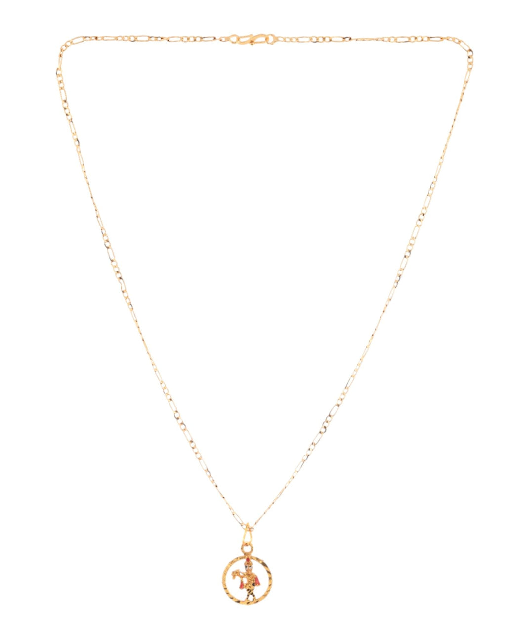 Jewels Nest Gold-Tone Enamel Krishna Circle Pendant Necklace For Women | Grocsy