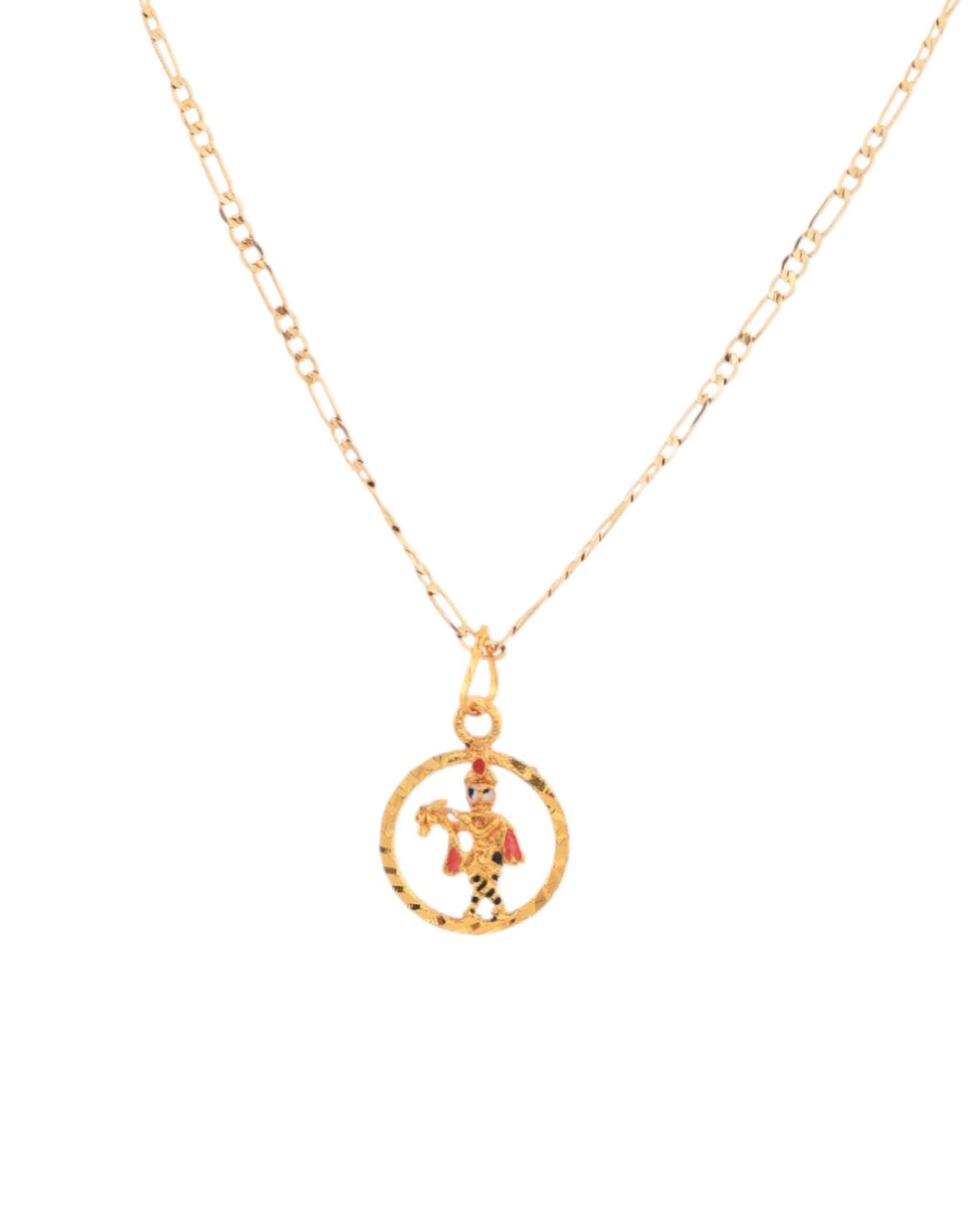 Jewels Nest Gold-Tone Enamel Krishna Circle Pendant Necklace For Women | Grocsy