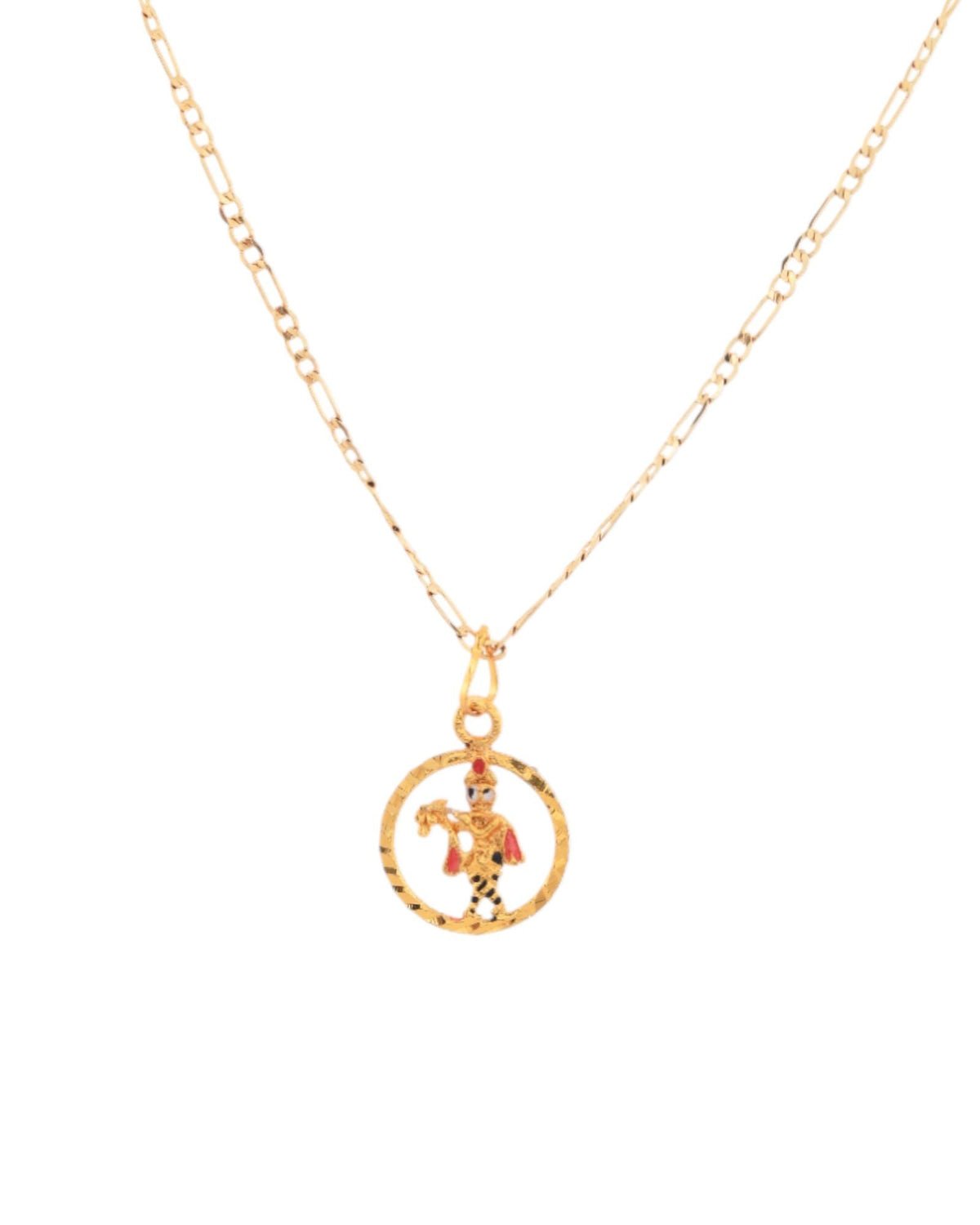 Jewels Nest Gold-Tone Enamel Krishna Circle Pendant Necklace For Women | Grocsy